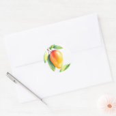 Waterverf Mango op witte achtergrond Ronde Sticker (Envelop)