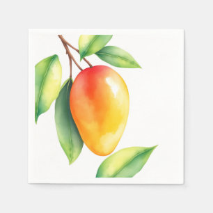 Waterverf Mango op witte achtergrond Servet