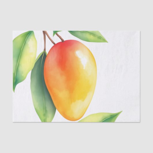 Waterverf Mango op witte achtergrond Tissuepapier (Voorkant)