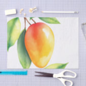Waterverf Mango op witte achtergrond Tissuepapier (Craft)