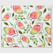 Waterverf Mango | Patroon | Vruchten Cadeaupapier (Vlak)