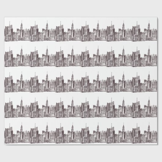 Waterverf Manhattan skyline in New York Cadeaupapier (Vlak)