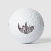 Waterverf Manhattan skyline in New York Golfballen (Voorkant)