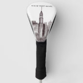 Waterverf Manhattan skyline in New York Golfheadcover (Voorkant)