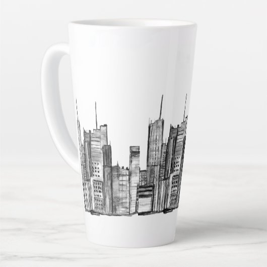 Waterverf Manhattan skyline in New York Latte Mok (Linkerhoek)