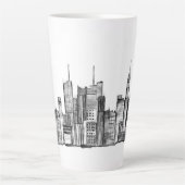 Waterverf Manhattan skyline in New York Latte Mok (Voorkant)