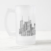 Waterverf Manhattan skyline in New York Matglas Bierpul (Links)