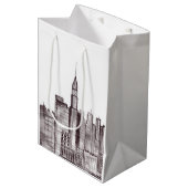 Waterverf Manhattan skyline in New York Medium Cadeauzakje (Voorkant Gekanteld)