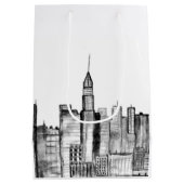 Waterverf Manhattan skyline in New York Medium Cadeauzakje (Achterkant)