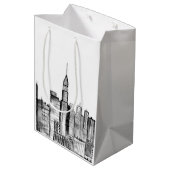Waterverf Manhattan skyline in New York Medium Cadeauzakje (Achterkant Gekanteld)
