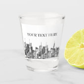 Waterverf Manhattan skyline in New York Shot Glas (Voorkant)