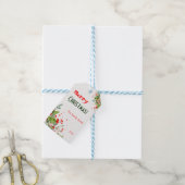 Waterverf Manuscript met Kerstmis  Groene Gift Lab Cadeaulabel (Met Touw)