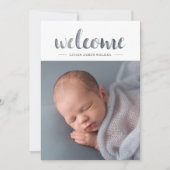 Waterverf Manuscript Triangle Garland Collage Birt Aankondiging (Voorkant)