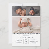 Waterverf Manuscript Triangle Garland Collage Birt Aankondiging (Achterkant)