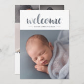 Waterverf Manuscript Triangle Garland Collage Birt Aankondiging (Voorkant / Achterkant)