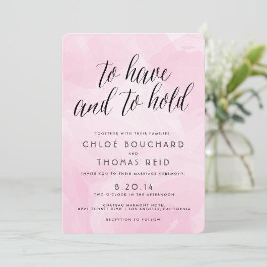 Waterverf Manuscript Wedding Invitations Kaart (Staand voorkant)