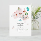 Waterverf Map Australië Destination Wedding Kaart (Staand voorkant)