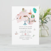 Waterverf Map Australië Destination Wedding Kaart (Staand voorkant)