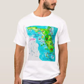 Waterverf Map van Florida T-shirt (Voorkant)