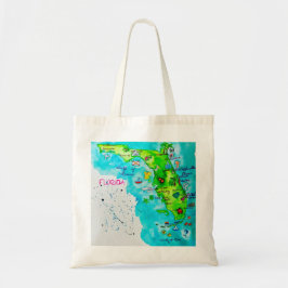 Waterverf Map van Florida Tote Bag