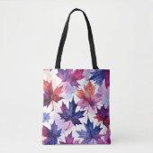 Waterverf Maple Leaf Artistieke Canvas tas (Voorkant)