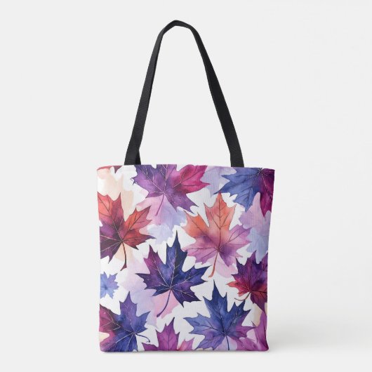 Waterverf Maple Leaf Artistieke Canvas tas (Achterkant)