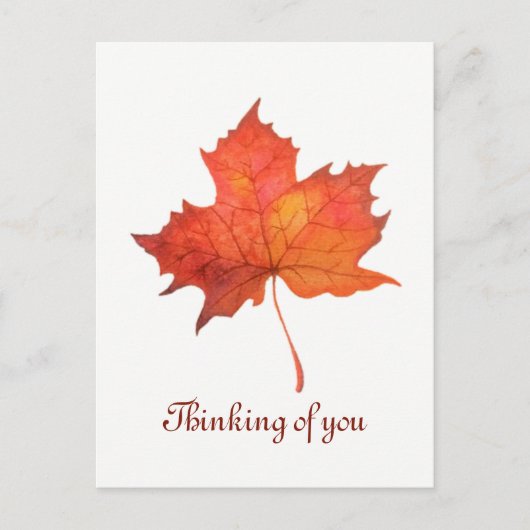 Waterverf Maple Leaf Briefkaart (Voorkant)