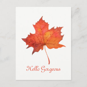 Waterverf Maple Leaf Briefkaart