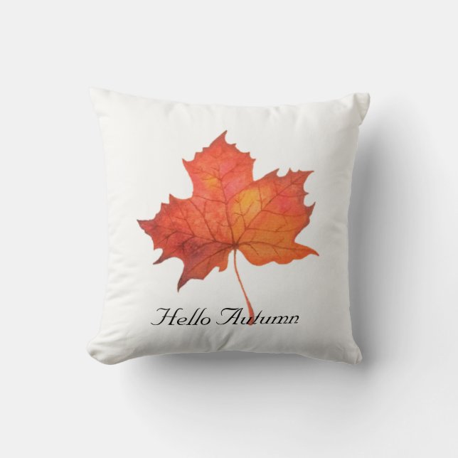 Waterverf Maple Leaf Kussen (Voorkant)