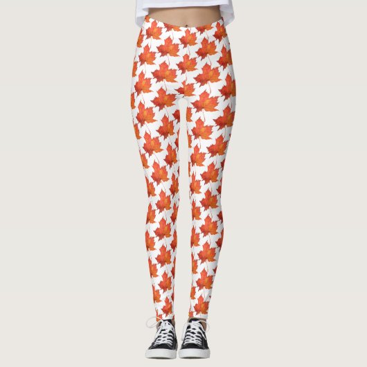 Waterverf Maple Leaf Leggings (Voorkant)