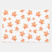 Waterverf Maple Leaf Patronen Wrapping 3 Inpakpapier Vel (Voorkant 2)