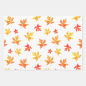 Waterverf Maple Leaf Pattern Inpakpapier Vel (Voorkant 3)
