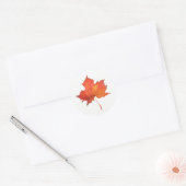 Waterverf Maple Leaf Ronde Sticker (Envelop)
