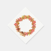 Waterverf Maple Leaves, Acorns, Berries Servet (Hoek)