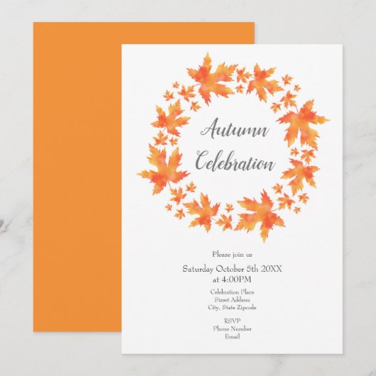 Waterverf Maple lekt adem Kaart (Voorkant / Achterkant)