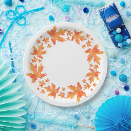 Waterverf Maple lekt adem Papieren Bordje (Feest)