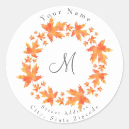 Waterverf Maple lekt adem Ronde Sticker