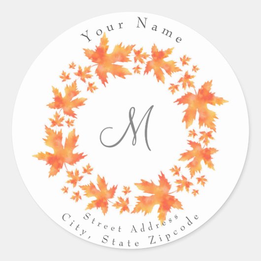 Waterverf Maple lekt adem Ronde Sticker (Voorkant)