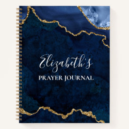 Waterverf Marble Gold Blue Geode Prayer Journal Notitieboek