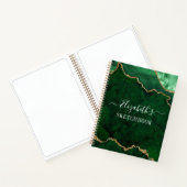 Waterverf Marble Gold Green Geode Sketchbook Notitieboek (Binnen)