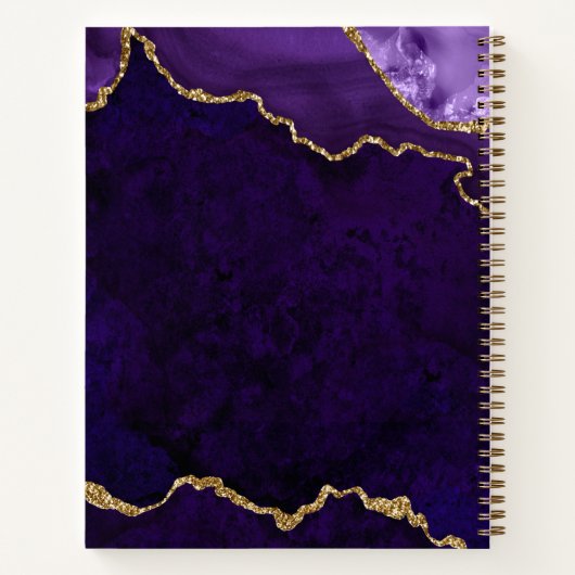 Waterverf Marble Gold Paars Geode Prayer Journal Notitieboek (Achterkant)
