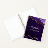 Waterverf Marble Gold Paars Geode Sketchbook Notitieboek (Binnen)