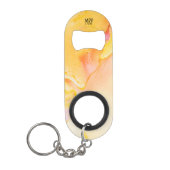 *~* Waterverf Marble Oranje Yellow Gold Fuchsia Mini Flessenopener (Voorkant)