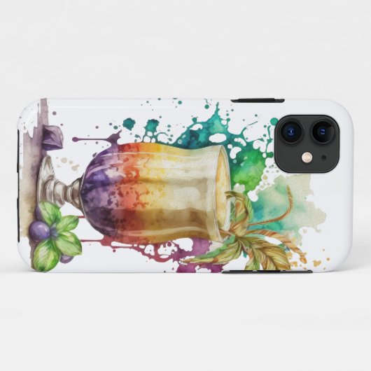  WATERVERF MARDI GRAS BEVERAGES Case-Mate iPhone CASE (Achterkant (horizontaal))