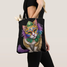 WATERVERF MARDI GRAS CAT TOTE BAG
