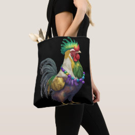 WATERVERF MARDI GRAS CHICKEN TOTE BAG