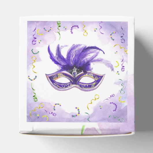 Waterverf Mardi Gras, Fat Tuesday Party Bedankdoosjes (Bovenkant)