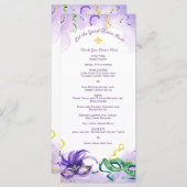 Waterverf Mardi Gras, Fat Tuesday Party Menu (Voorkant / Achterkant)