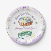 Waterverf Mardi Gras, Fat Tuesday Party Papieren Bordje (Voorkant)