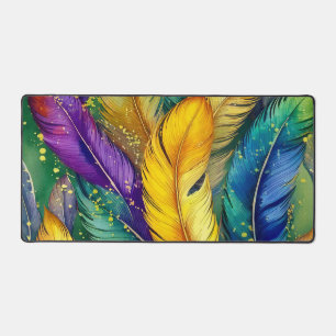 Waterverf Mardi Gras Feather naadloos patroon Bureaumat